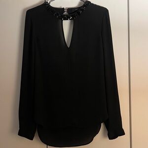 BCBGMaxAzria jewel neckline blouse, size xxs